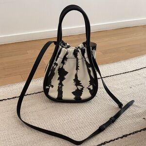 Proemza Schouler Black & White Mini Tote Bag with Removable Strap